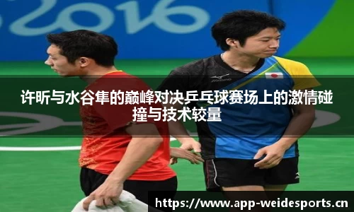 许昕与水谷隼的巅峰对决乒乓球赛场上的激情碰撞与技术较量